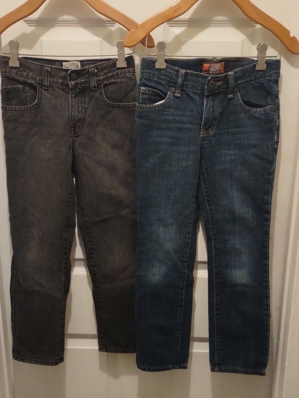 boys Blue and Charcoal Jeans - Casual Straight Fit boys Size 7